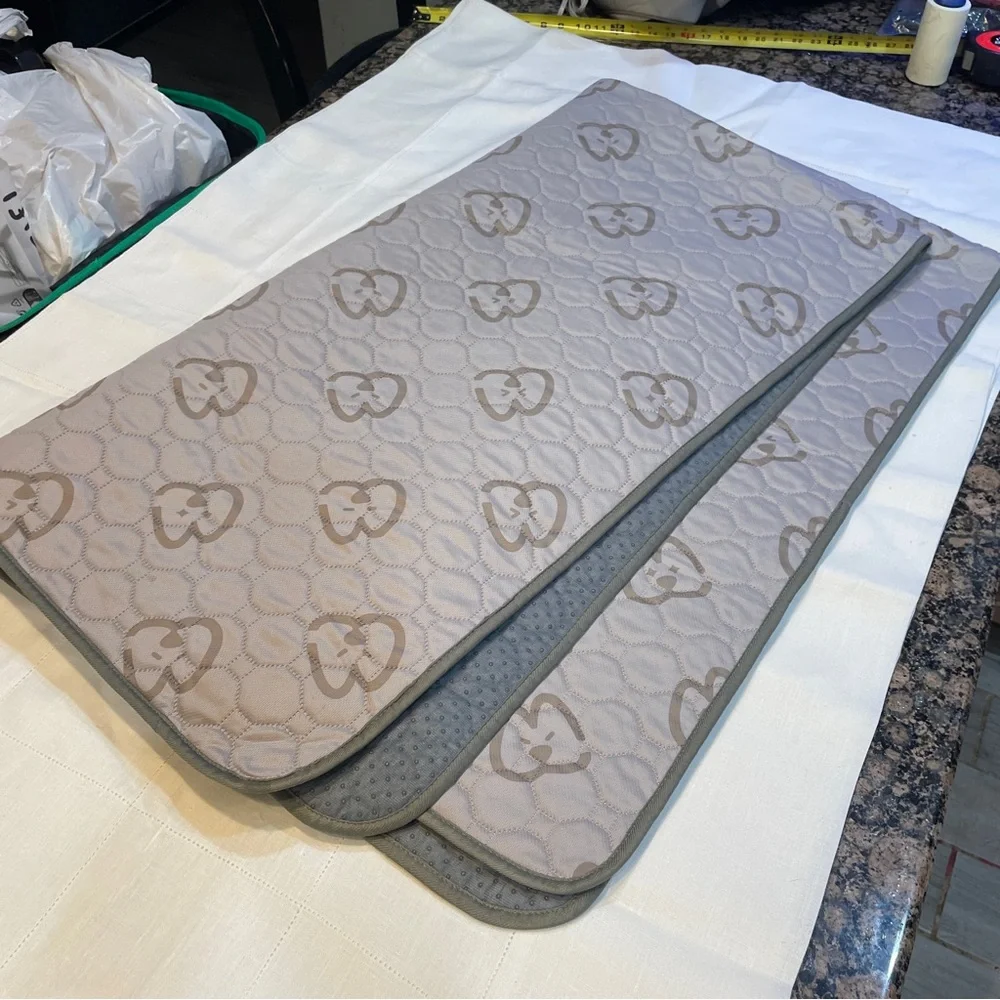Large Gray and Brown Patterned Pet Mat, Blanket, Furniture Protector, Pee Pad